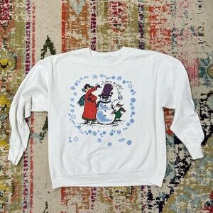 Vintage 1980s Funny Shoe Box Cartoon 80s Christmas Ugly Pullover Sweatshirt